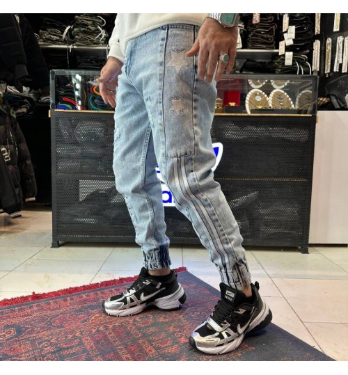 شلوار جاگر ستاره آبی