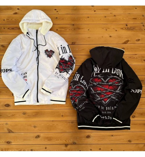 سویشرت داخل خز قلب و سیم خاردار