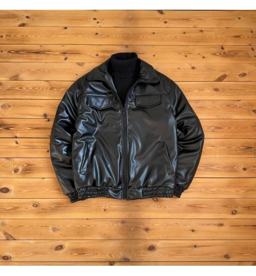 جکت چرم دو جیب