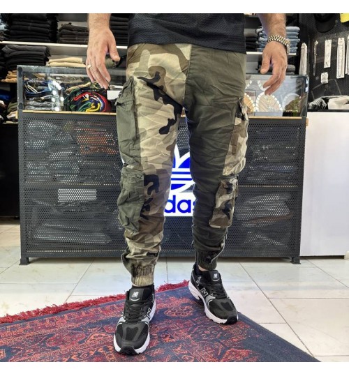 شلوار 10 جیب امیری ترکیبی سبز تیره و چریکی 